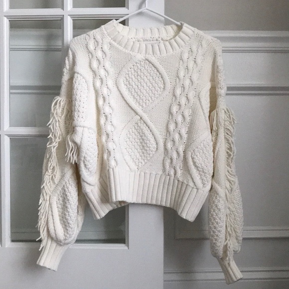 line and dot jasper fringe sweater